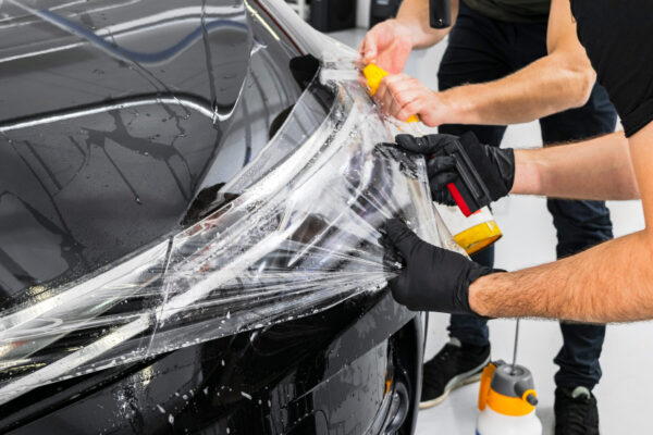 Car,Wrapping,Specialist,Putting,Vinyl,Foil,Or,Film.,Protective,Film